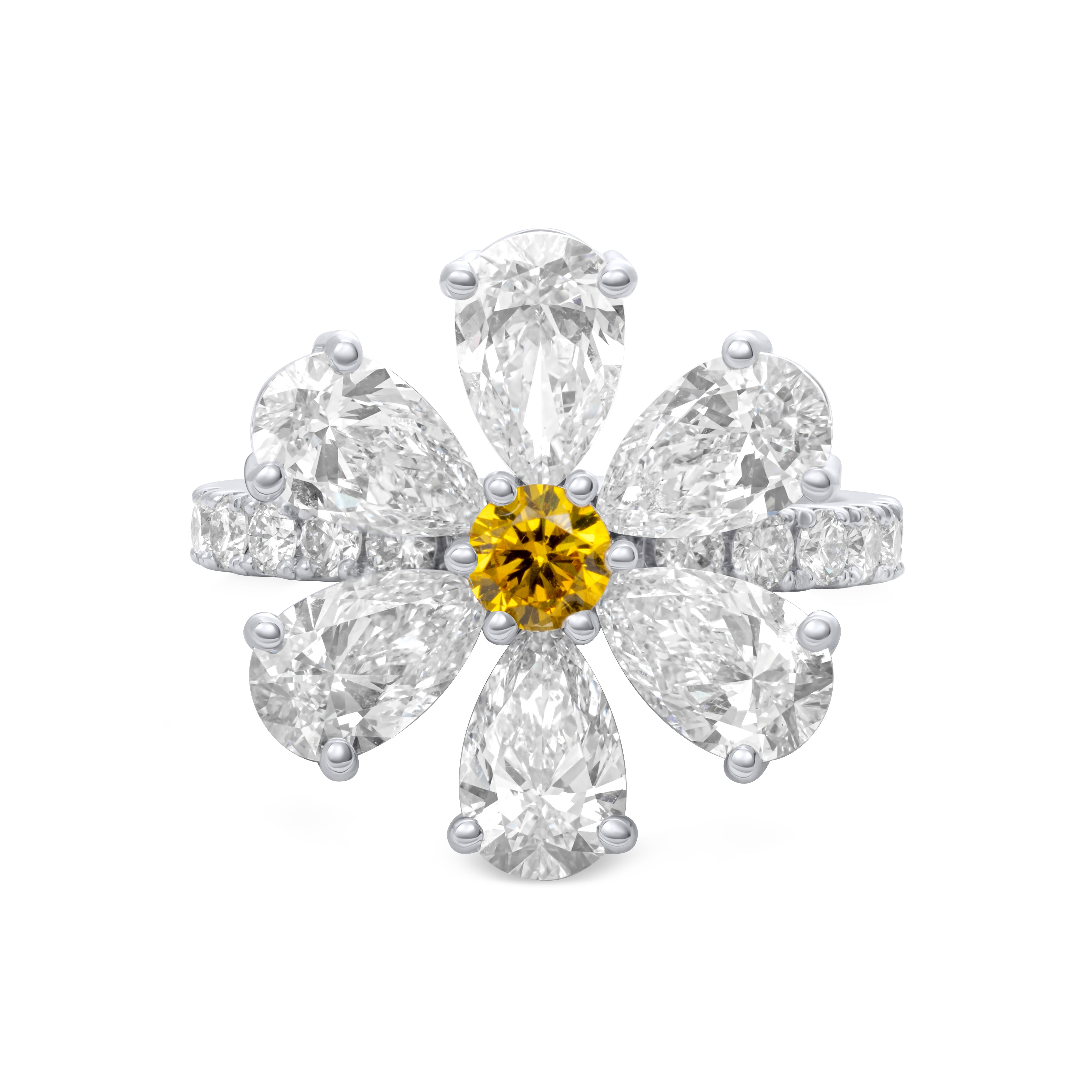 Bague Fleur de Givre Jaune